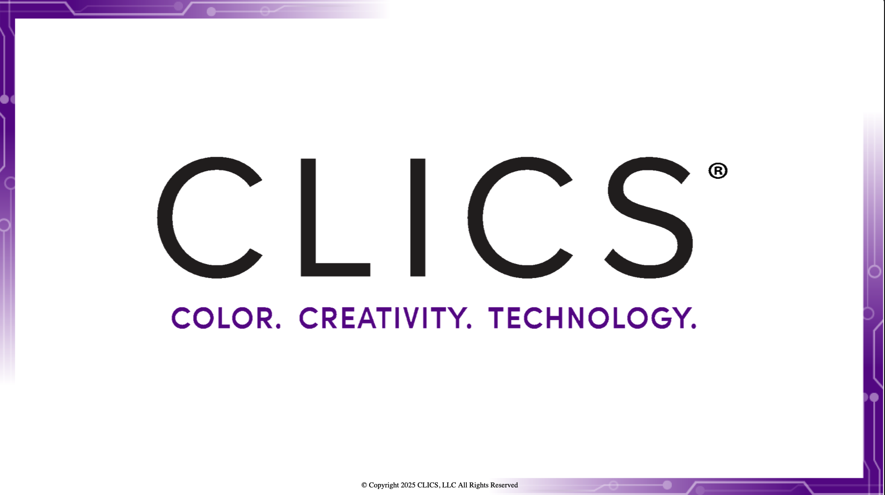 Old CLICS presentation - dated tech border, flat layout