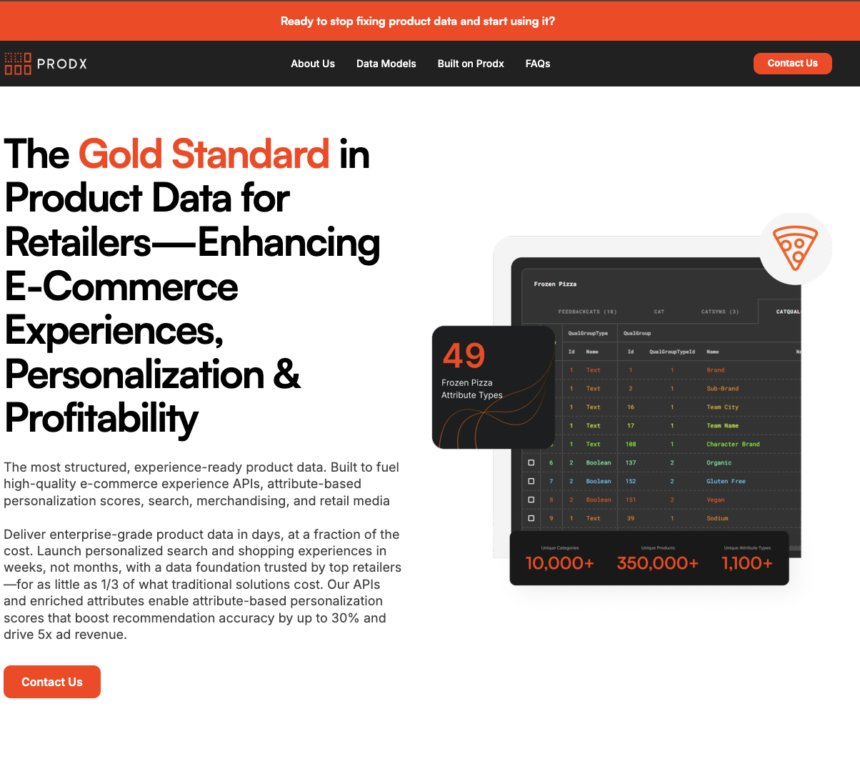 ProdX website - before redesign