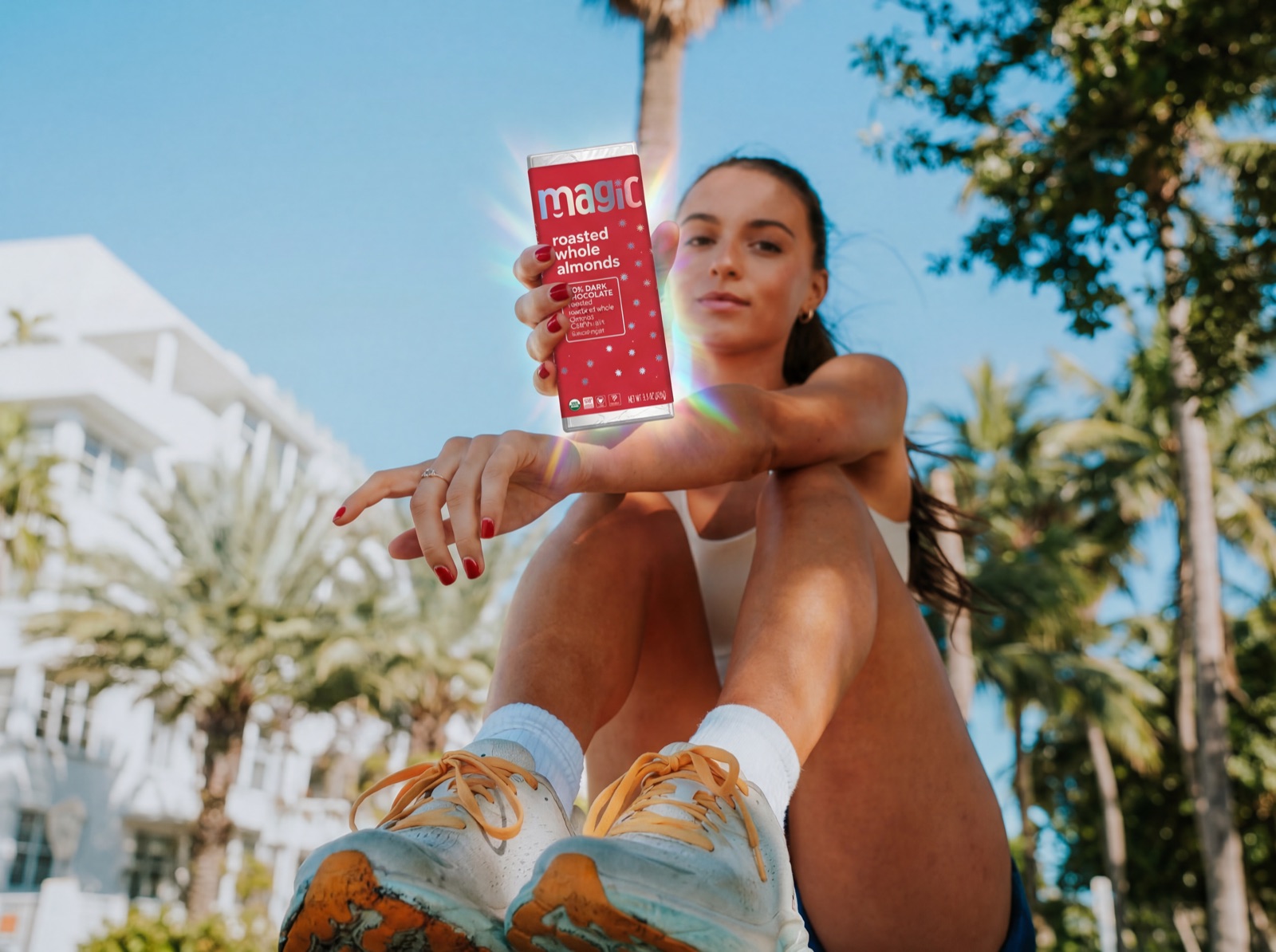 AI-generated campaign imagery - roasted almonds snack ad