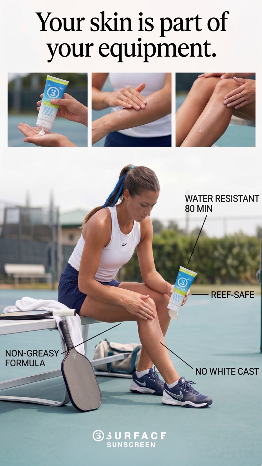 Surface features and benefits vertical ad
