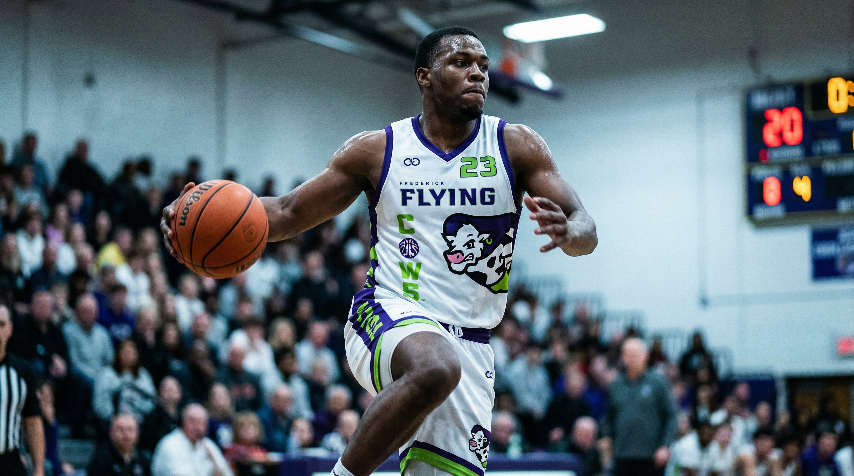 USBL game action - player with basketball