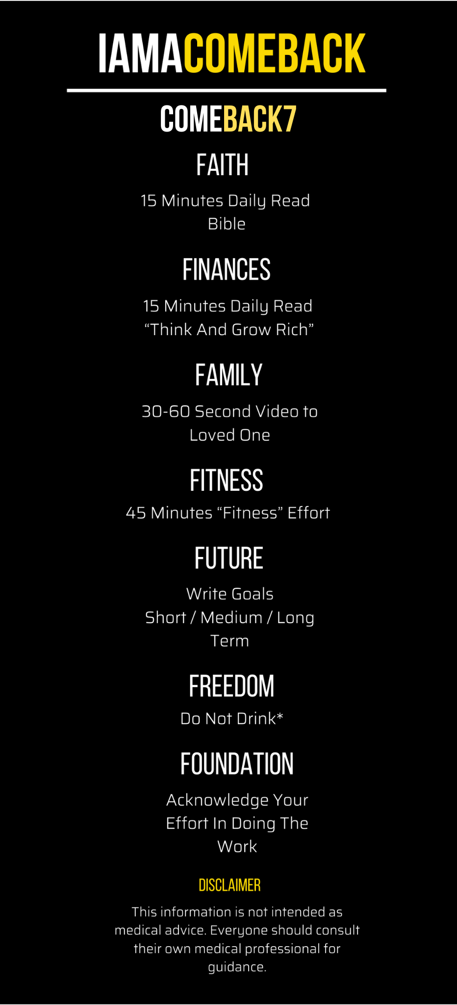 IAMACOMEBACK - Comeback7 daily framework